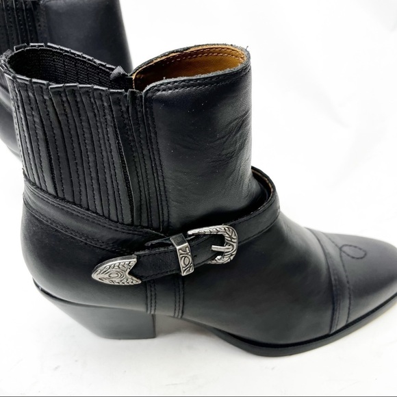 Dingo | Vintage Black Deer Tan Leather Booties - Picture 3 of 6